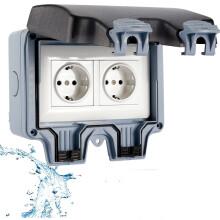 Outdoor Outlet Box, IP66 Waterproof, 16A 250V Robust and Reliable, Perfect for Gardens and Patios