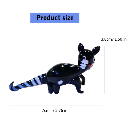 Classical Handcrafted Crystal Black Cats Figurine Decorative 2