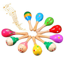 Wooden Maracas Sand Hammer Hand Percussion Shaker for Kids Learning Toy