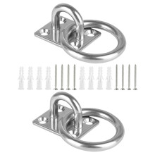 2nd Fester square door closure dual hook for pegboards Locking eye screws stainless steel silver 3.50X3.00X2.10CM