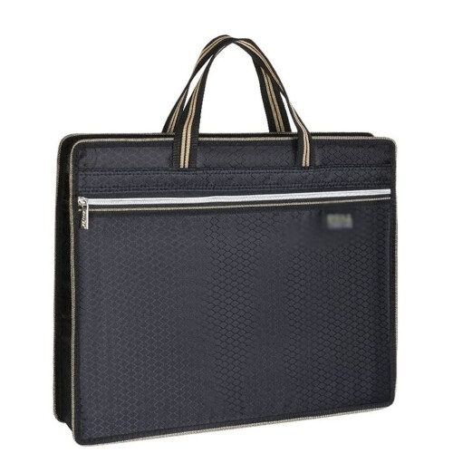 Folder File Folder Document File Bag Briefcase Handheld Data Mode Oxford Canvas Document Bag with Zipper Folder For Office (B) 2pc B