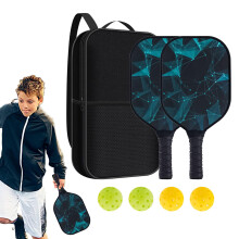Cucumber Ball Set, Fiberglass Pickleball Racket with Portable Bag