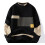 Hudson & Mark- Men's Medium Bold, Eye-Catching & Contrasting Patchwork Knit Crew 1