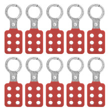 6 Hole Lockout Hasp 10Pcs 25mm 1.0in Fireproof Aluminum Hasp For Multiple Locks Industrial Loto Security Lockset