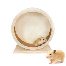 Small Animal Toy Exercise Wheel for Hamster Hamster Wheel Wooden Mice Gerbils Rats Silent Running Spinner Toy