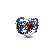 Stranger Things Glow in the Dark Heart Charm, Sterling Silver, Crystal