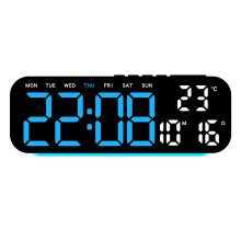 Multifunctional Alarm Clock Light  Modern-Black shell blue lig