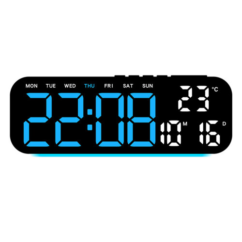 Uhr LED Stimmungslampe Progressiver-Schwarze Schale, blaues Lig