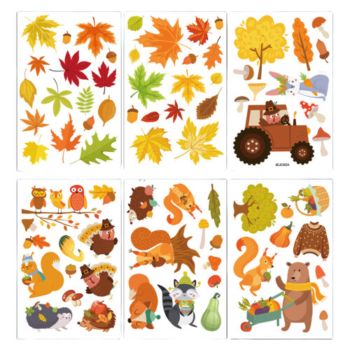 Repositionable Plastic Window Clings 6 Sheets Seasonal-A024