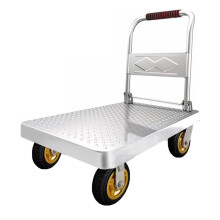Heavy Duty Foldable Moving Flatbed Cart with 360 Degree Swivel Wheels for Food Storage Garage Platform Cart (Size: 90x60cm)