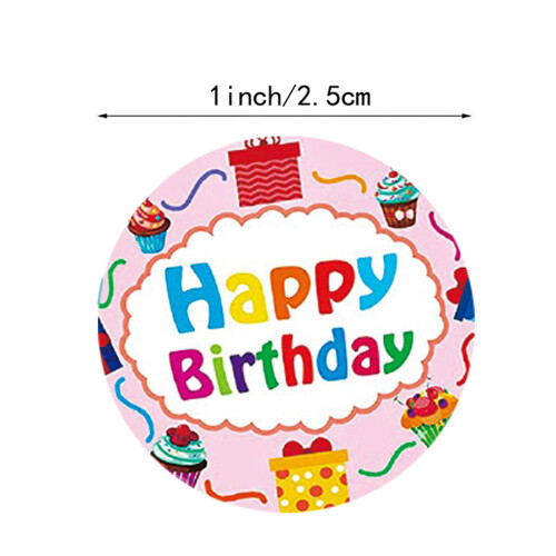 Autocollant coloré joyeux anniversaire, 2-Style 6 plus style 7 2