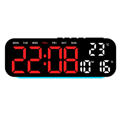 Alarm Clock With Color Changing LED-Black shell red ligh