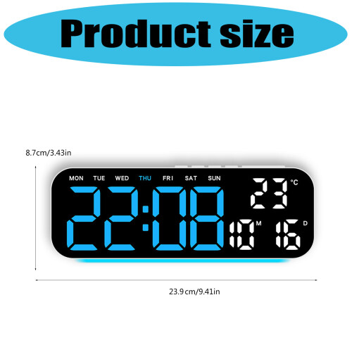Clock LED Mood Lamp Progressive Alarm For-White shell blue lig 1