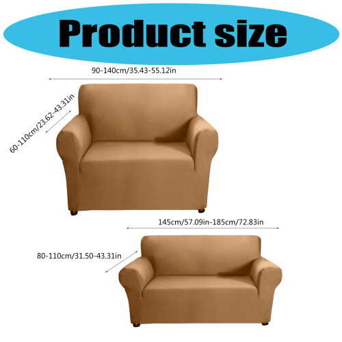 Soft Milk Silk Stretch Sofa Cover-Double seat Dark Grey 2