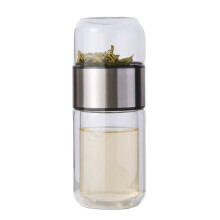 Portable Teas Brewing Cup Stylish Double Wall-Steel color 280ml