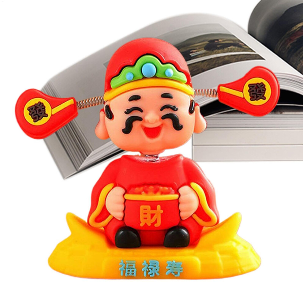 God Of Wealth Bobble Head, God Of Happiness Dance Toy, Creative Car Dashboard Dance Toy, Festive Car Interior Bonsai Dolls For Chinese Year 9412369886118