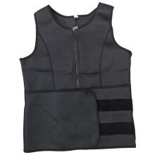 Men's Waist Trainer Zipper Belt for Workout Tummy Control Adjustable Black L