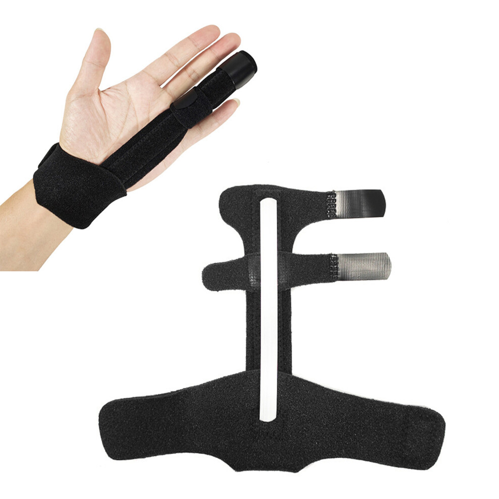 Black Breathable Finger Splint Brace, Adjustable, 12X13.5x20x25cm