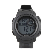 Damen Digital Sportsuhr, 50M wasserdicht, Gummiband, großes Display, Grau