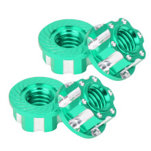 Green Aluminum Hex Nuts M4 for 1/10 RC Car Accessories 4-Pack