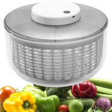 Electric Salad Spinner 6L, USB Rechargeable Lettuce Washer And Dryer, Large Capacity Salad Rotator For Greens