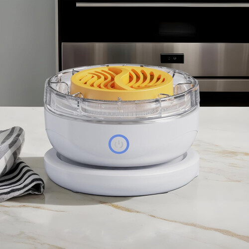 Fruit and Vegetable Cleaning Machine Waterproof Rechargeable Portable Automatic Rotation Cleaning Device Kitchen White 1