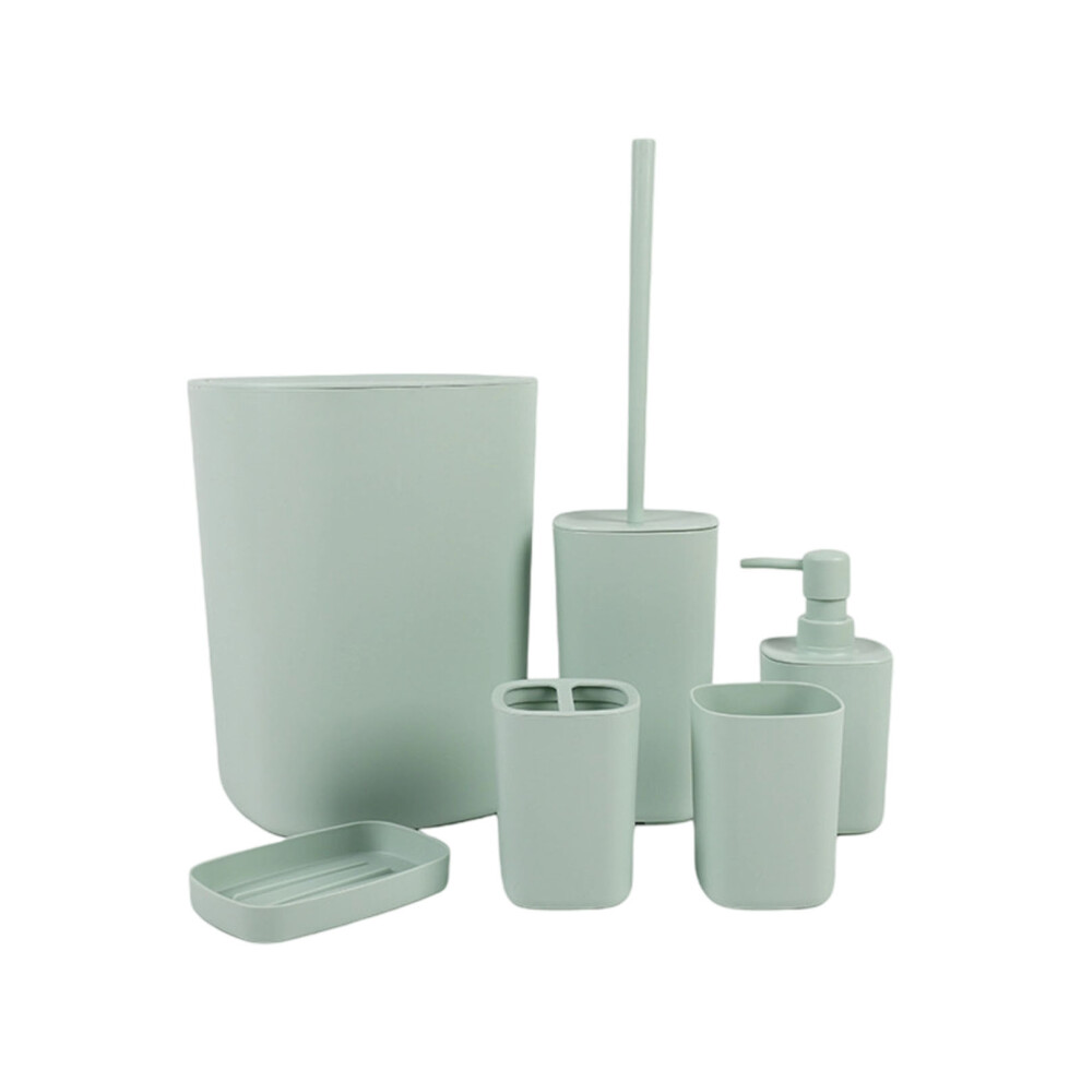 Space Saving 6pc Bathroom Addition Set Impermeable-Green