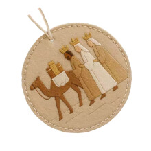 Handmade Nativity Scene Felted Craft Set With-Three people