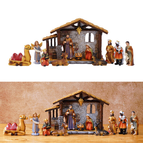 Figurines de nativité, Statues de scène de nativité de noël, 1