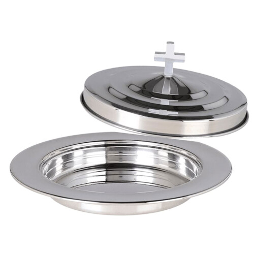 304 Stainless Steels Religious Ceremony Plate Stackable Design