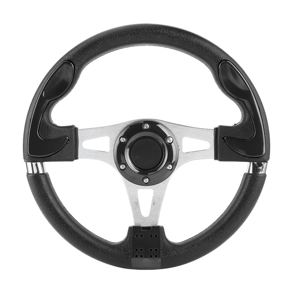 320Mm Aluminum Sport Steering Wheel With Horn Button, Black 8791379747345