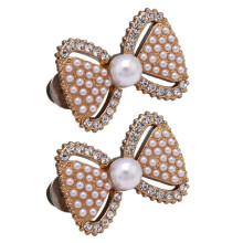 Pearls Bows Button Pins Jeans Waist Tightener Adjustable-gold