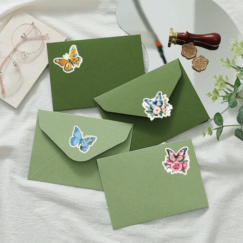 500Pcs Butterfly Flower Sticker Rolls Butterfly Giftwrap Decal 1
