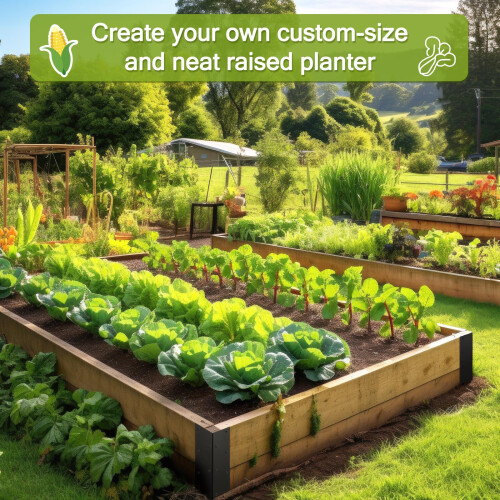 4 steel planting beds with stackable design,-Pack 4 pieces 2