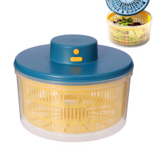 Salad Vegetable Dryer Large Capacity Salad Spinner USB Charging Electric Mixer Blue