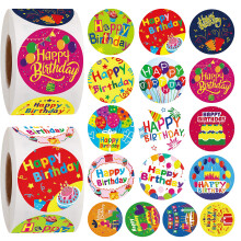 Étiquettes rondes d'anniversaire en rouleau,-Style 4 et style 5