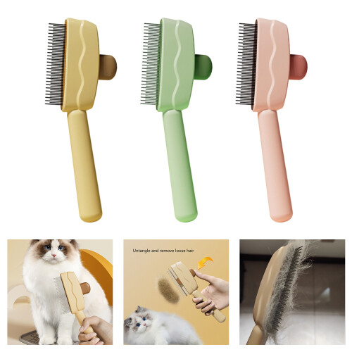 Brosse de démêlage pour chats, outil de toilettage, de-Jaune 2
