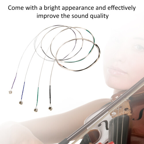 4pcs Violin Strings Set NickelChromium Wound, Copper-Nickel Colors 1