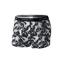 Men's Ice Silk Boxer Shorts Black Wipe Pattern Print Underwear Quick Drying Retro Shorts No Scratching Shorts Leisure Comfortable Trunks Black S