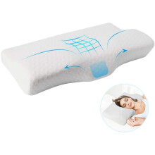 Cervical Pillow for CPAP Users, Memory Foam Pillows for Pain Relief, Features Unique Design for All CPAP Masks, Breathable Fabric for a Cooler Sleep