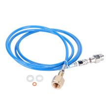Stainless Steel CO2 Hose Adapter Kit For Soda Maker, CGA320 To W21.8-14 Thread Connection With Release Valve And Gauge, Durable Braided Hose For Soda