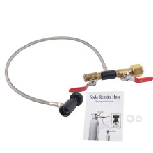 Hogedruk CO2-cilindernavuladapter, dubbelventielsysteem met manometer, roestvrijstalen gevlochten slang van 61 cm, US CGA-320