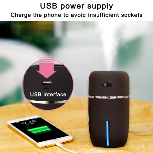 Φορητός διαχύτης αρωματοθεραπείας USB LED με υγρασία εν κινήσει, έξυπνη ασφάλεια, 2