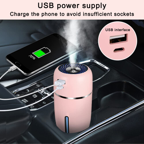 Φορητός διαχύτης αρωματοθεραπείας USB LED με υγρασία εν κινήσει, έξυπνη ασφάλεια, 2