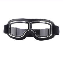 Motorradbrille für Damen und Herren, polarisiert, Vintage-Pilotenstil, winddicht, beschlagfrei, staubdicht, getönte Gläser, weiche