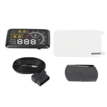 Heads Up Display for Automobiles, 5.5 Inch HD Car HUD with Water Temperature Monitoring and Engine RPM Alarm, Plug and Play Connectivity, Over Speed