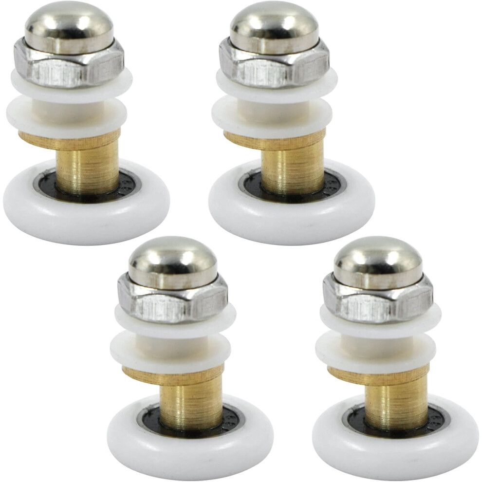 Stable Push Pull Shower Door Rollers, Ultra-Quiet And Labor Saving Safe Use, 23Mm Diameter For 4-8Mm Glass Doors, Copper Stainless Steel Nylon Rollers 9148971961867