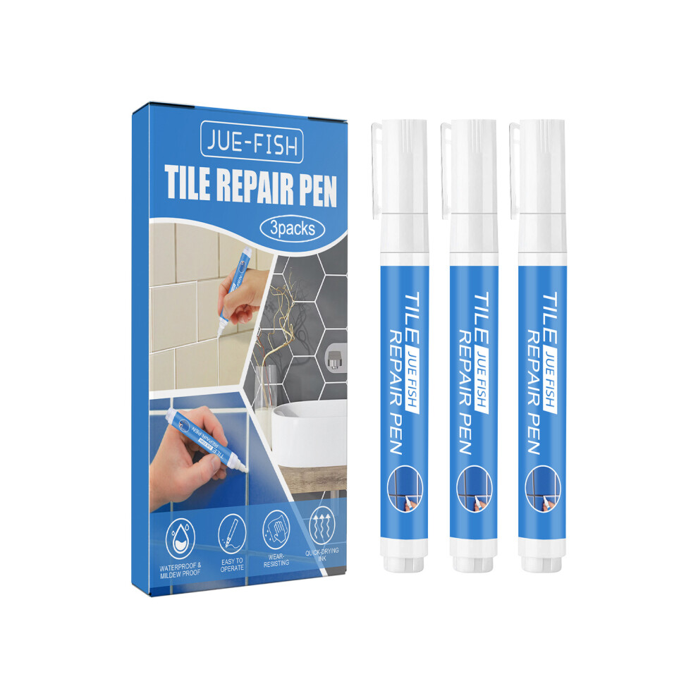 (3Pack/Box) Tile Repair Pen Bathroom Waterproof And Mildew-Proof Floor Gap Beautification Tile Repair And Beauty Pen 6900054936475