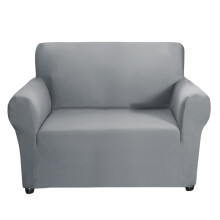 Flexible Milk Silk Sofa Defender Clear-Single seat Light Grey