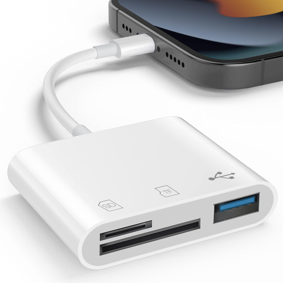 Sd Card Reader For Iphone Ipad, 3In1 Usb C Otg Adapter Memory Card Reader Camera Card Reader For Sd/Micro Sd/Sdhc/Sdxc, 3In1 For Iphone 9412369888600